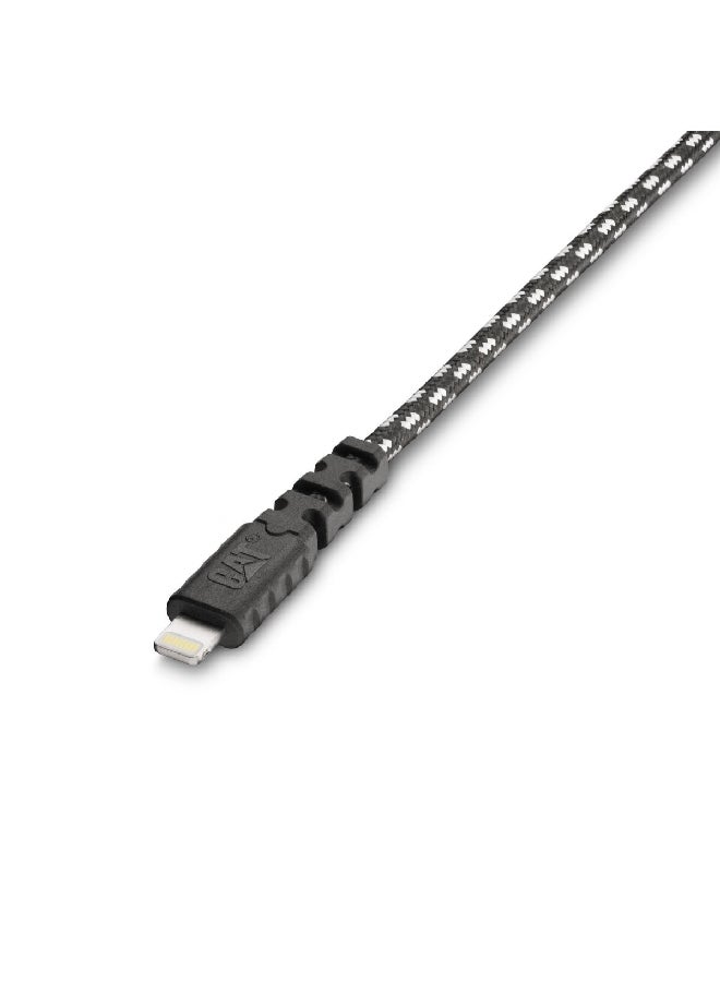 CAT MFI Certified Apple Lightning to USB Strain Relief Charge/Sync Cable Black and White 6 ft CAT-PC-ACL - Image 3